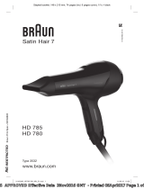 Braun HD 780,  HD 785,  Satin Hair 7 Používateľská príručka