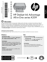 HP Deskjet Ink Advantage All-in-One Printer series - K209 Používateľská príručka