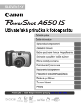 Canon Powershot A650 IS Užívateľská príručka