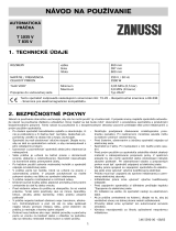 Zanussi T1035V Používateľská príručka