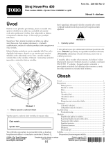 Toro HoverPro 400 Machine Používateľská príručka
