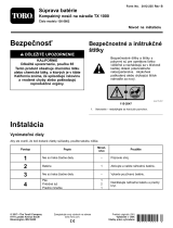 Toro Battery Kit, TX 1000 Compact Tool Carrier Návod na inštaláciu