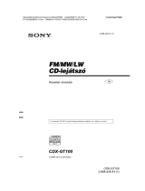 Sony CDX-GT100 Užívateľská príručka