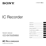 Sony ICD-SX850 Návod na používanie