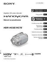 Sony HDR-HC5E Návod na používanie