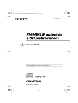 Sony CDX-GT620U Návod na používanie
