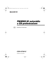 Sony CDX-GT201C Užívateľská príručka