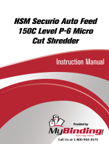 MyBinding HSM Securio Auto Feed 150C Level 5 Micro Cut Shredder Používateľská príručka