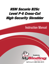 MyBinding HSM Securio B26c Level P-6 Cross-Cut High-Security Shredder Používateľská príručka