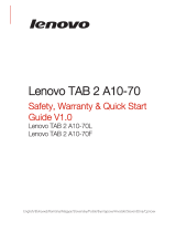 Lenovo TAB 2 A10- Safety, Warranty & Quick Start Manual