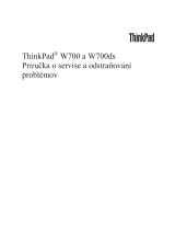 Lenovo THINKPAD W700 Príručka O Servise A Odstraňovaní Problémov