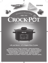 Crock-Pot CROCK POT CSC052X 4.7L Digital Slow Cooker Používateľská príručka