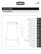 Xavax Stainless Steel Espresso Maker for 4 Cups Používateľská príručka