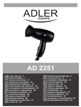 Adler AD 2251 Hair Dryer 1400 W Používateľská príručka