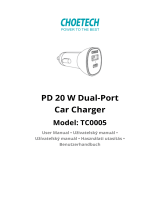 CHOETECHTC0005 PD 20 W Dual-Port Car Charger