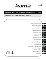 Hama 00200018 Universal USB-C Car Notebook Power Supply 65W Používateľská príručka