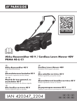 Parkside 420347 Cordless Lawn Mower 40V PRMA 40 Li C1 Používateľská príručka