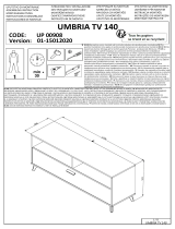 BUT Meuble TV rectangulaire UMBRIA imitation chêne gris/ noir Návod na používanie