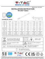 V TAC V-TAC 80133970 T8 LED Tubes Používateľská príručka