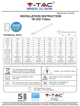 V TAC V-TAC T8 LED Tubes Používateľská príručka