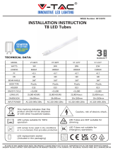 V TAC V-TAC VT-6072 10W LED Nano Plastic Tube Používateľská príručka