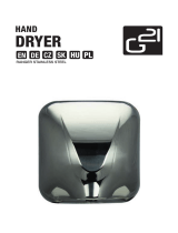 G21 Ranger Stainless Steel Hand Dryer Návod na používanie