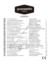 Greenworks 2504707 Používateľská príručka