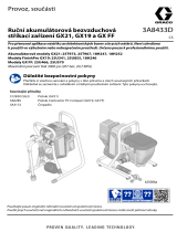 Graco 3A8433D, GX19, GX FF, GX21, elektrická akumulátorová bezvzduchová stříkací zařízení 390, obsluha, náhradní součásti, česky Návod na obsluhu